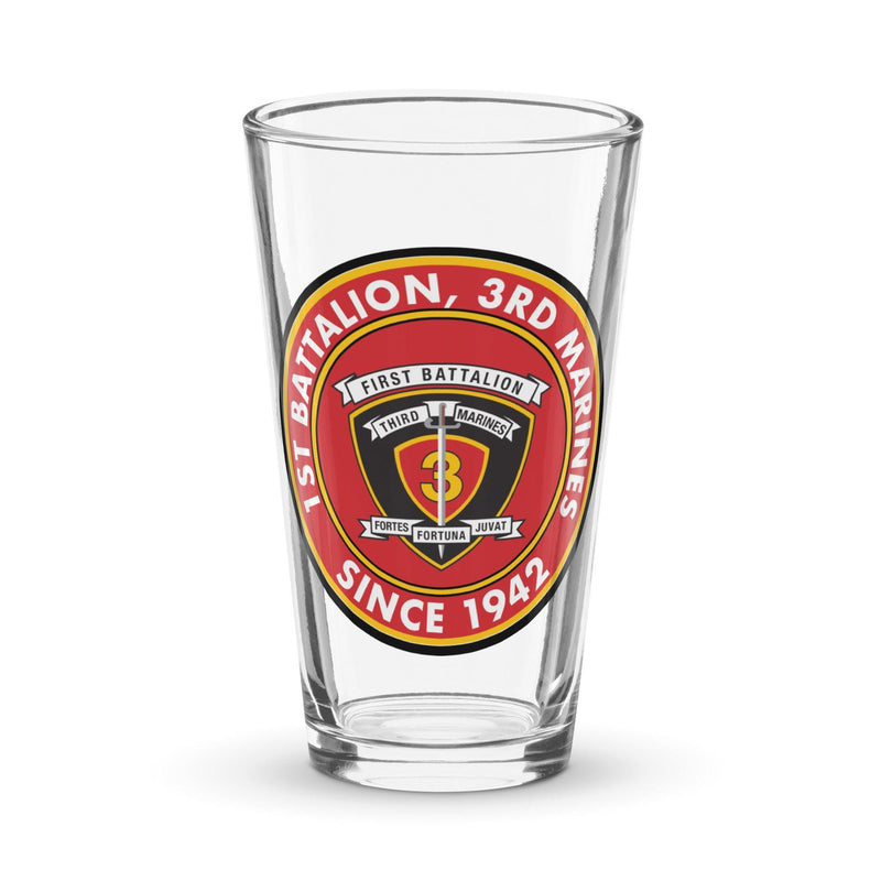 1st Bn 3rd Marines (1/3 Marines) Since 1942 Beer Pint Glass
