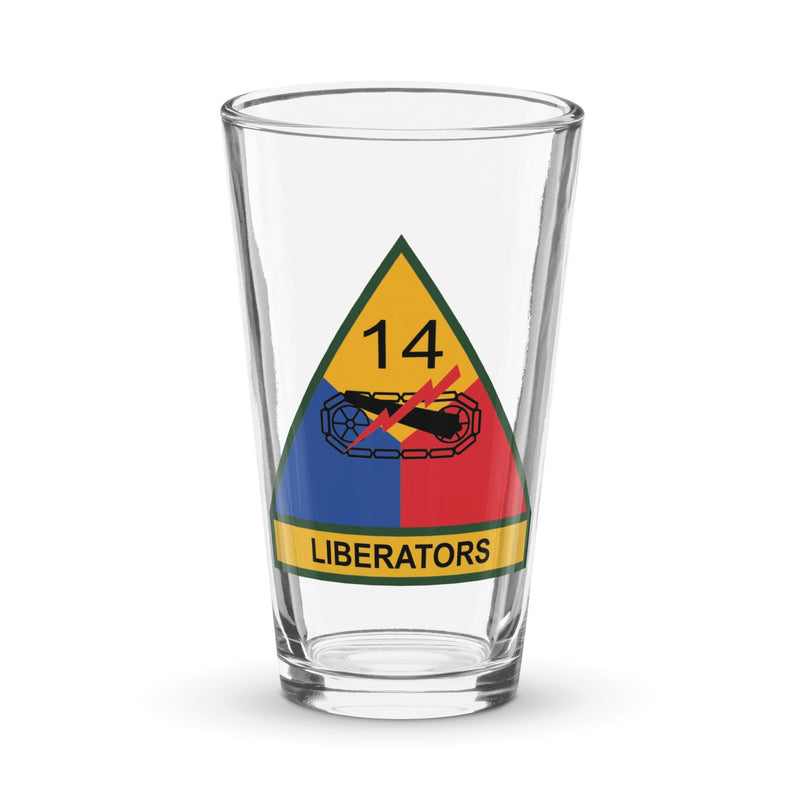 14th Armored Division Beer Pint Glass