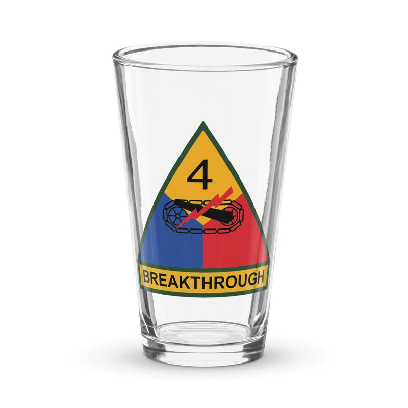 4th Armored Division Beer Pint Glass