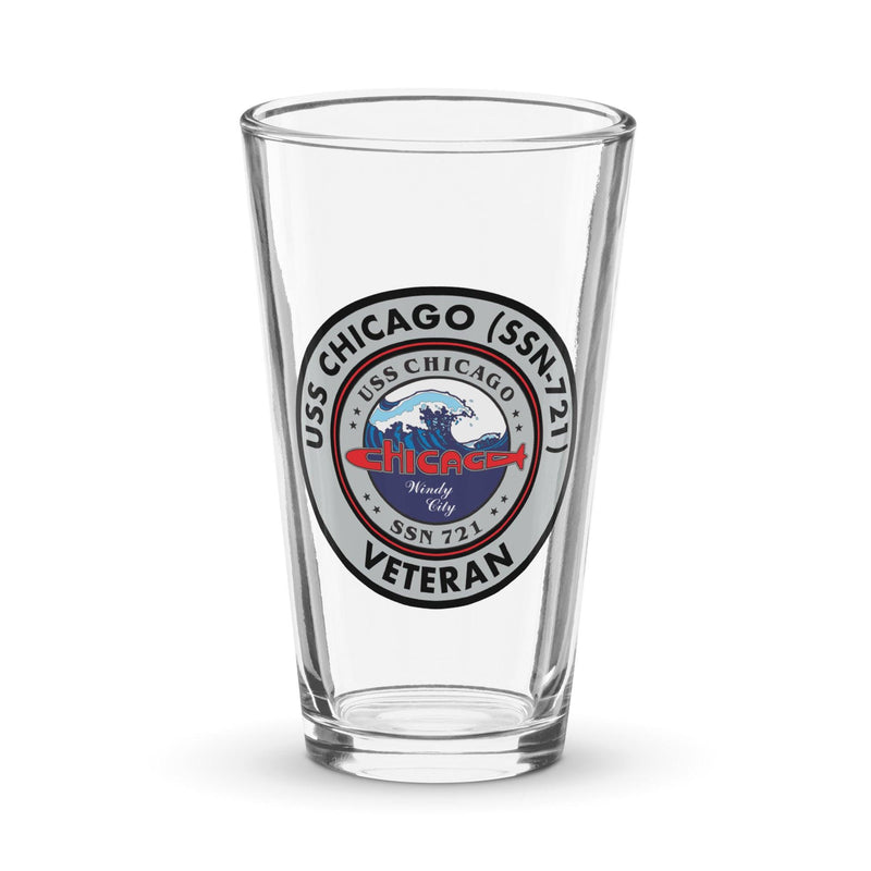 USS Chicago (SSN-721) Submarine Veteran Beer Pint Glass