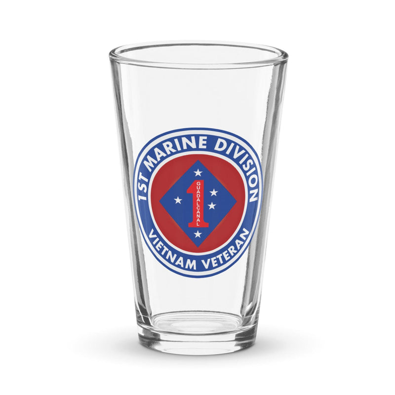 1st Marine Division Vietnam Veteran Beer Pint Glass