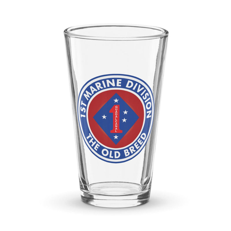 1st Marine Division 'The Old Breed' Motto Beer Pint Glass