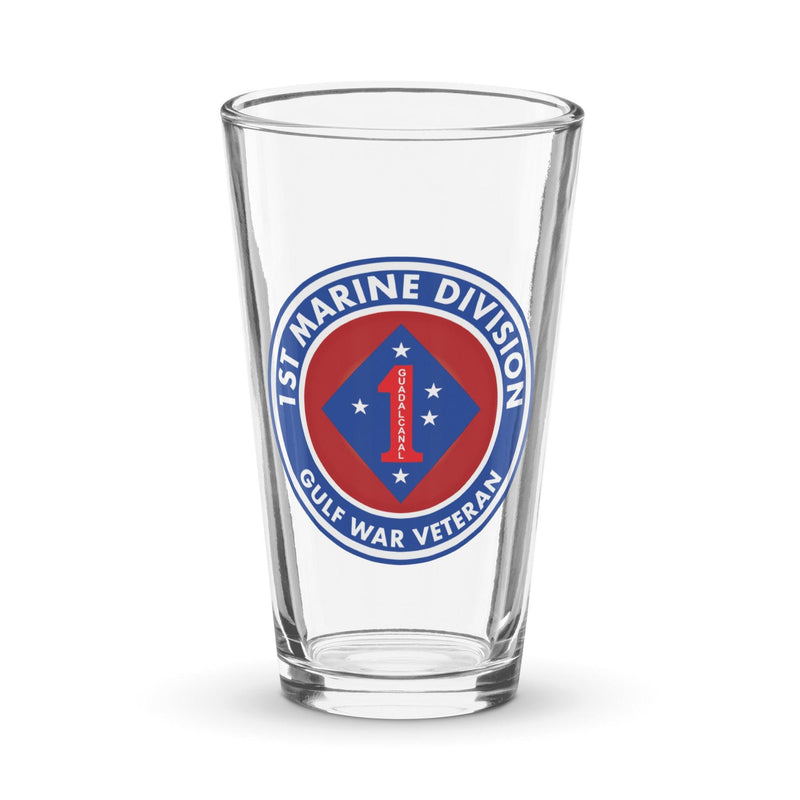 1st Marine Division Gulf War Veteran Beer Pint Glass