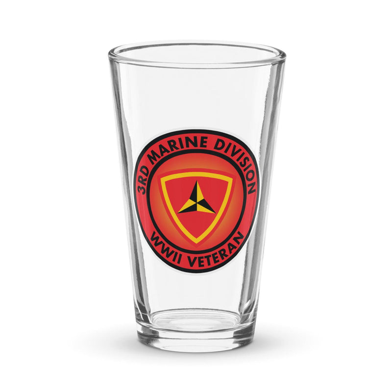 3rd Marine Division WW2 Veteran Beer Pint Glass