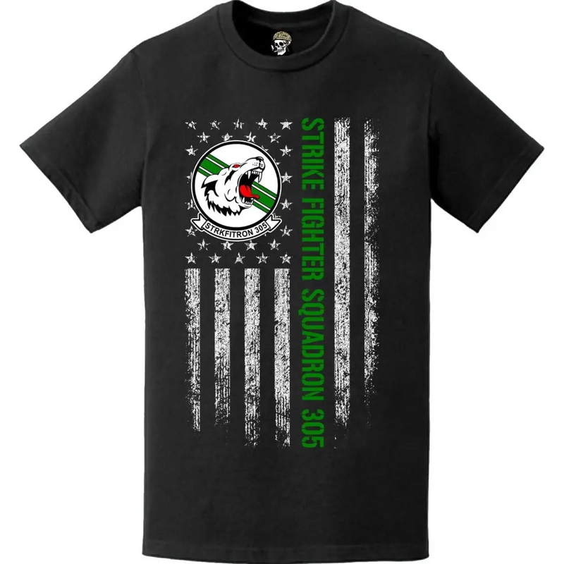 Strike Fighter Squadron 305 (VFA-305) American Flag T-Shirt