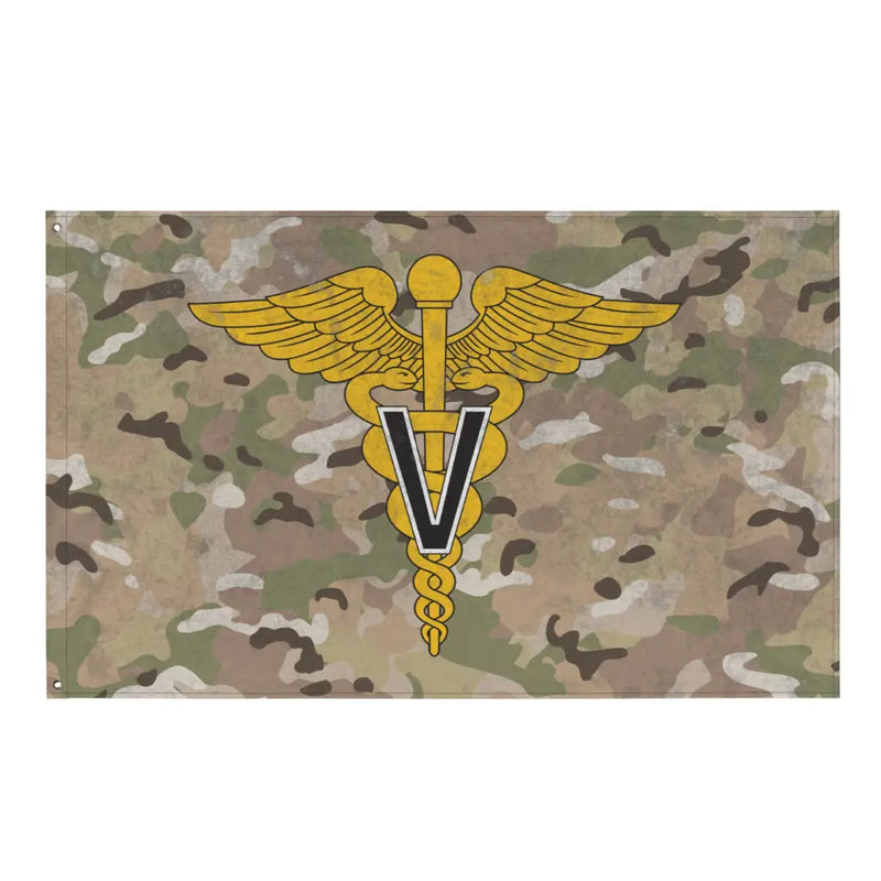 U.S. Army Veterinary Corps Emblem OCP Camo Indoor Wall Flag