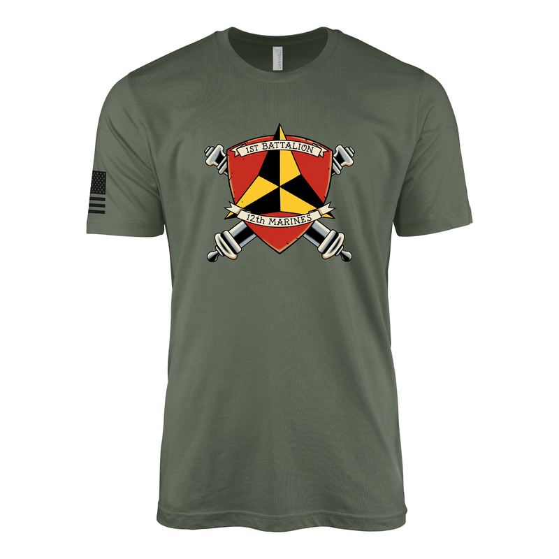 1st Battalion 12th Marines Sailor Jerry Style T-Shirt