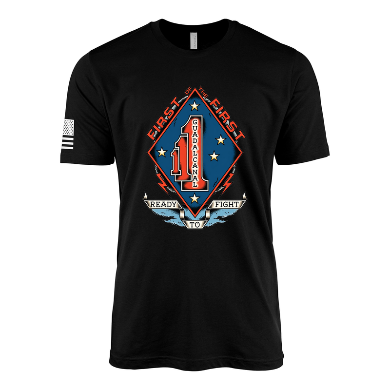 1st Battalion 1st Marines Sailor Jerry Style T-Shirt