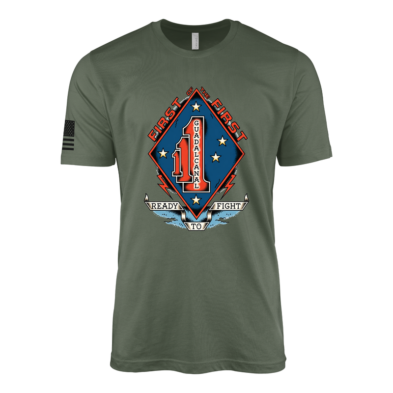 1st Battalion 1st Marines Sailor Jerry Style T-Shirt