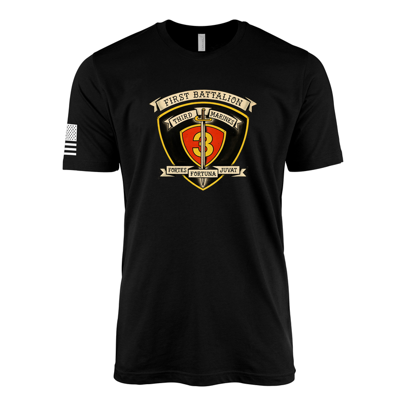 1st Battalion 3rd Marines Sailor Jerry Style T-Shirt