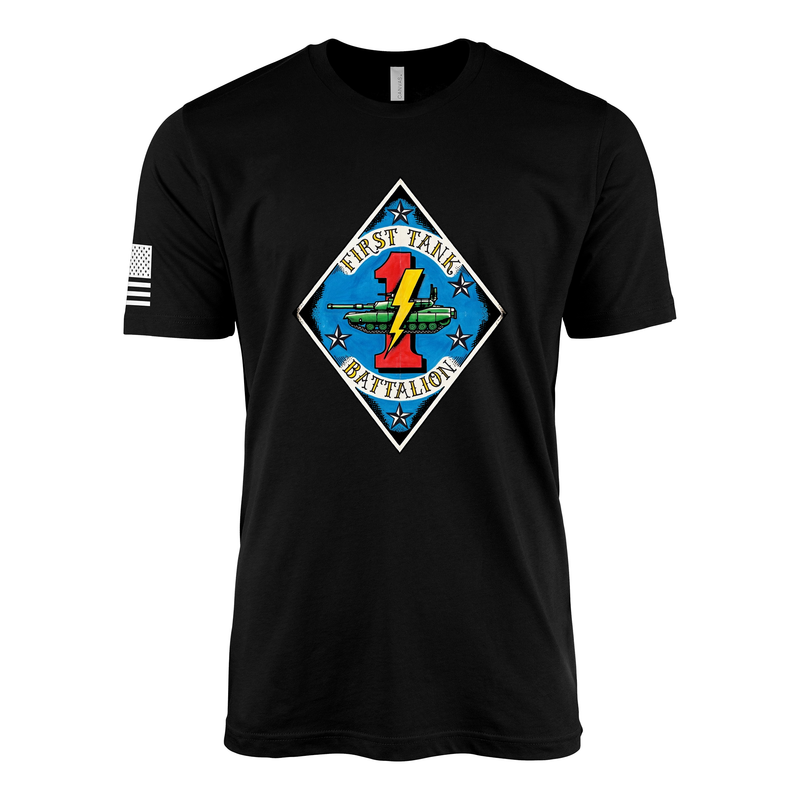 1st Tank Battalion Vintage Flash Sailor Jerry Style T-Shirt