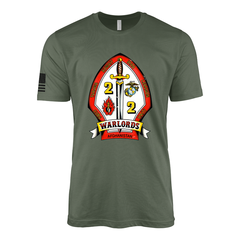 2nd Battalion 2nd Marines Sailor Jerry Style T-Shirt