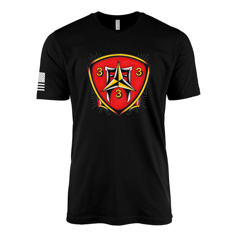 3rd Battalion 3rd Marines Sailor Jerry Style T-Shirt