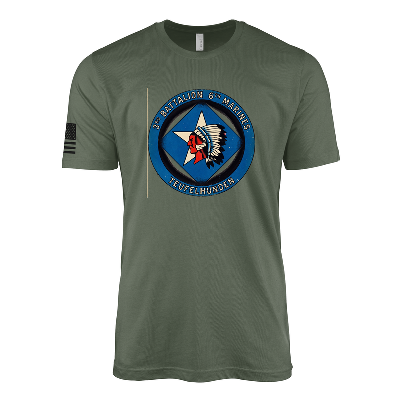 3rd Battalion 6th Marines Vintage Flash Sailor Jerry Style T-Shirt