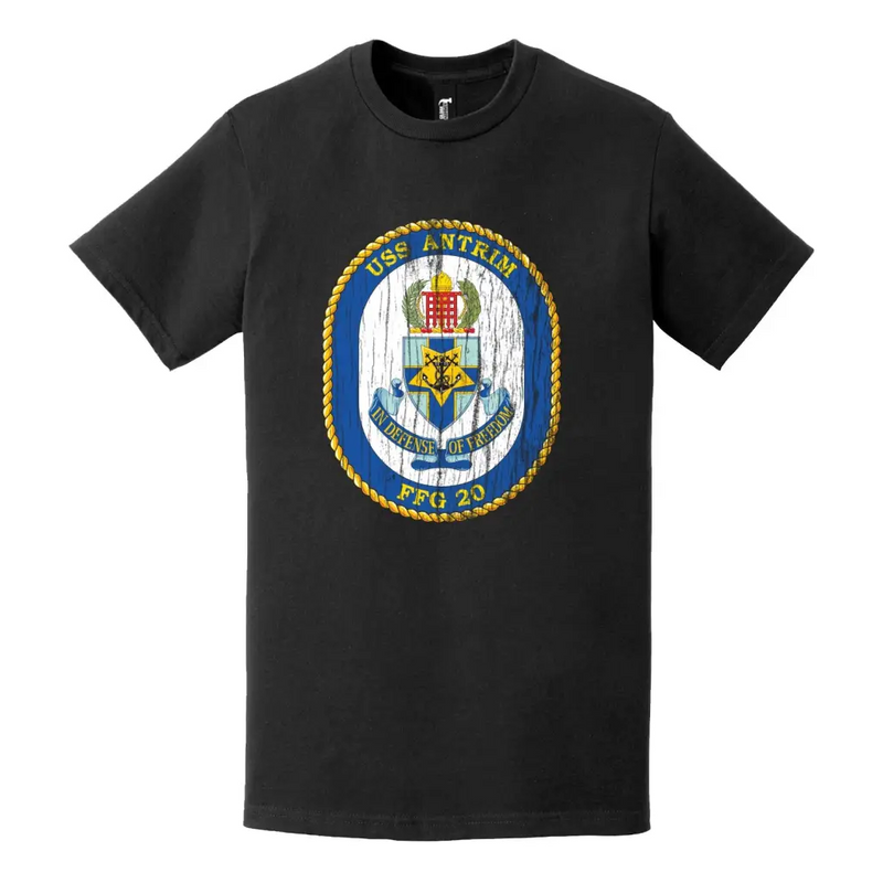 USS Antrim (FFG-20) Logo Emblem Distressed T-Shirt