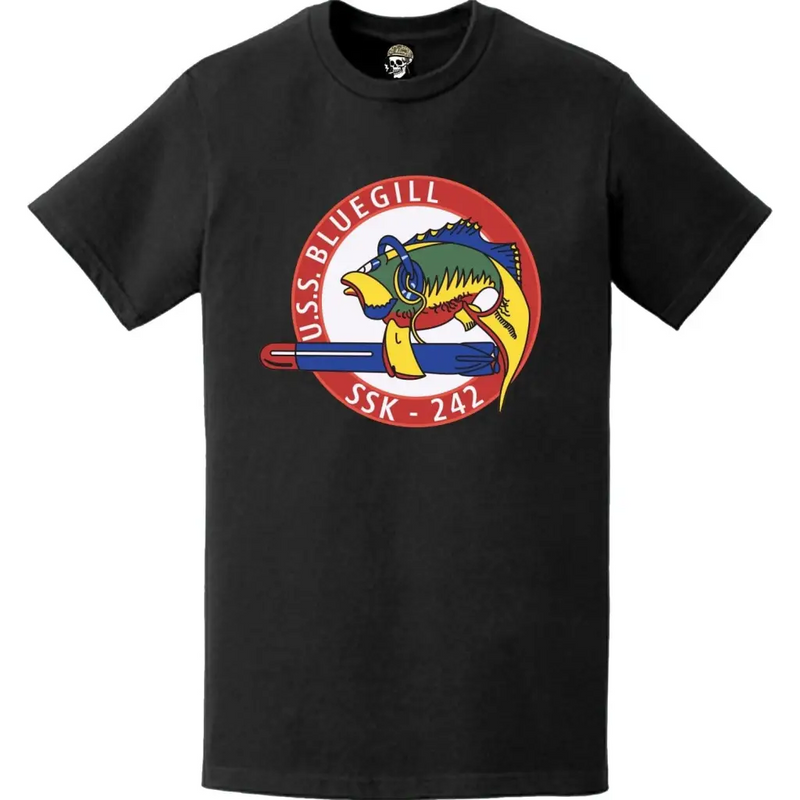 USSブルーギル (SSK-242) 潜水艦ロゴ エンブレム クレスト Tシャツ