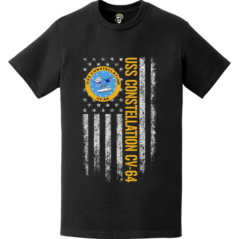 USS Constellation (CV-64) American Flag Logo T-Shirt