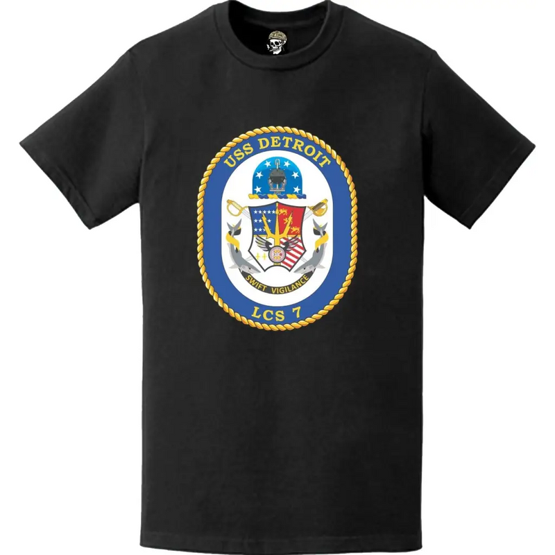 USS Detroit (LCS-7) Ship's Crest Logo Emblem T-Shirt