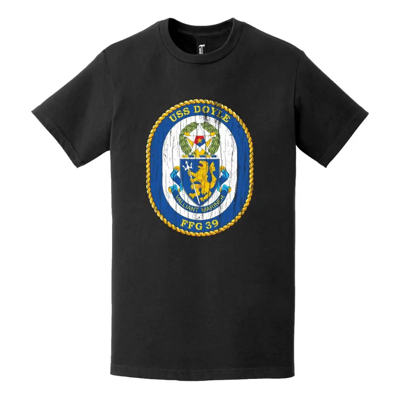 USS Doyle (FFG-39) Logo Emblem Distressed T-Shirt
