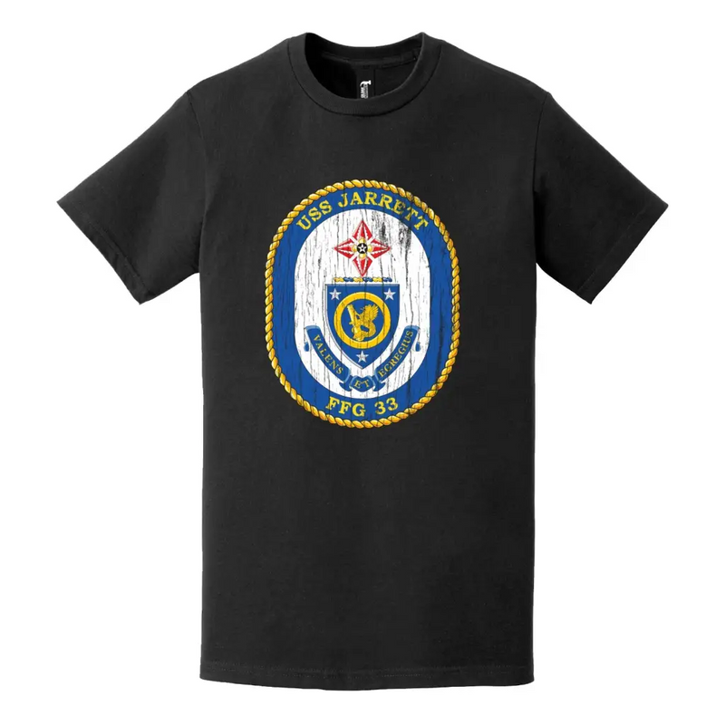 USS Jarrett (FFG-33) Logo Emblem Distressed T-Shirt