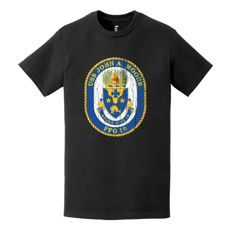 USS John A. Moore (FFG-19) Logo Distressed T-Shirt