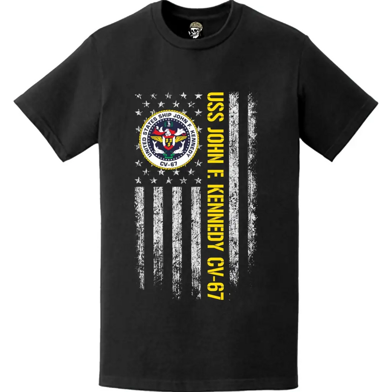USS John F. Kennedy (CV-67) American Flag T-Shirt