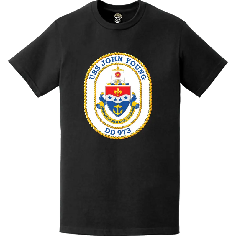 USS John Young (DD-973) Ship's Crest Logo T-Shirt