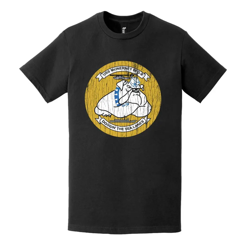 USS McInerney (FFG-8) Logo Emblem Distressed T-Shirt