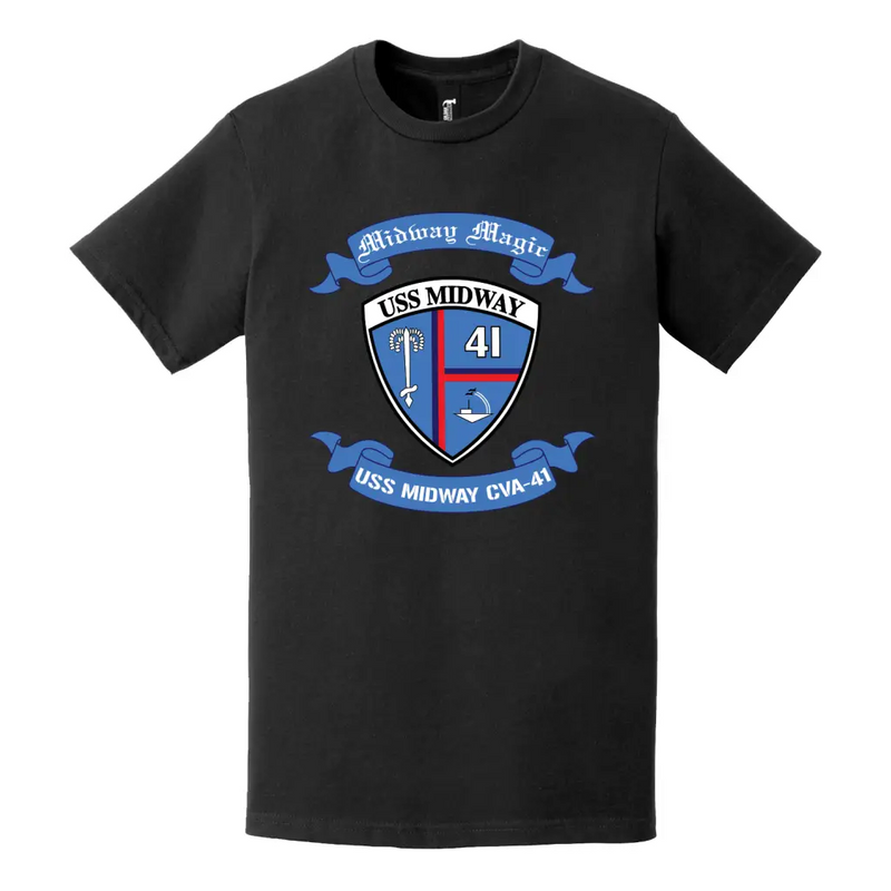 USS Midway (CVA-41) Scroll Logo Emblem T-Shirt