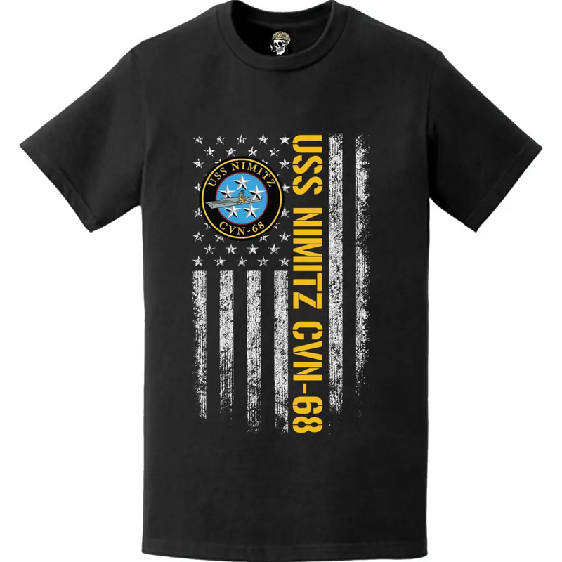 USS Nimitz (CVN-68) American Flag T-Shirt
