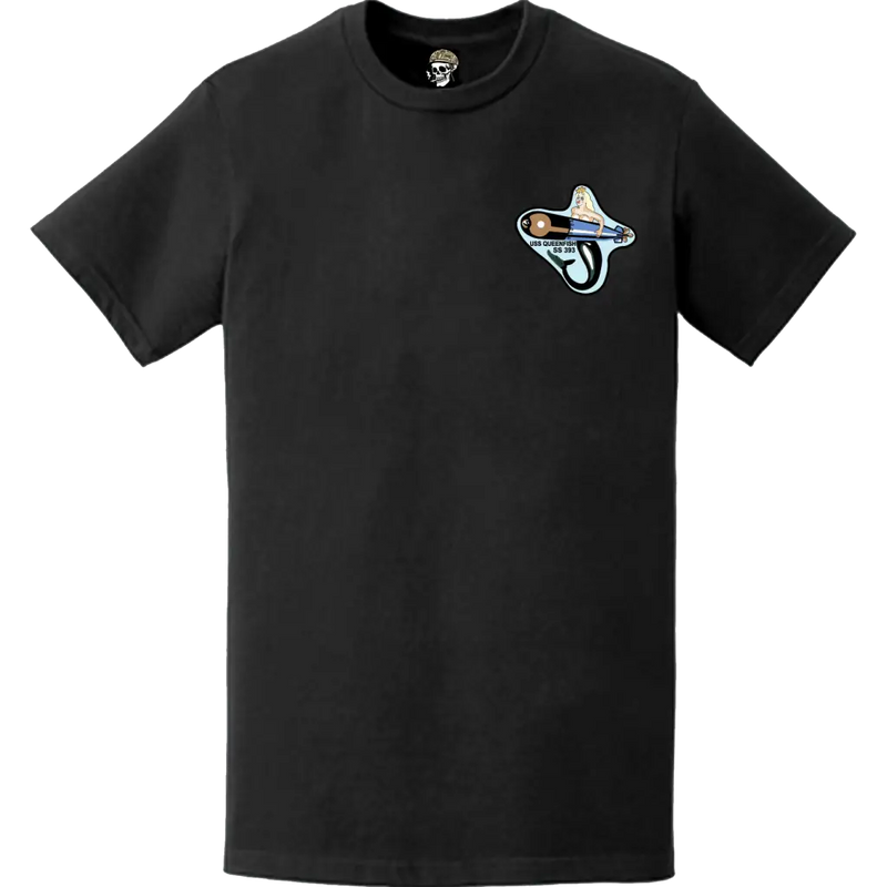 USS Queenfish (SS-393) Submarine Left Chest Logo Emblem T-Shirt