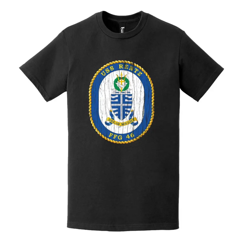USS Rentz (FFG-46) Logo Emblem Distressed T-Shirt