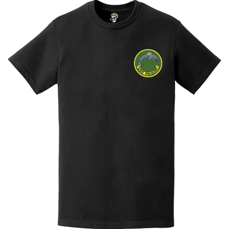 USS Requin (SS-481) Submarine Left Chest Logo Emblem T-Shirt
