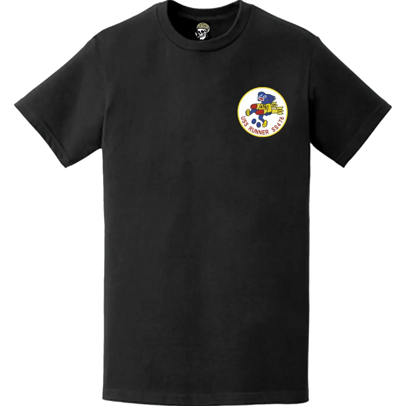 USS Runner (SS-476) Submarine Left Chest Logo Emblem T-Shirt