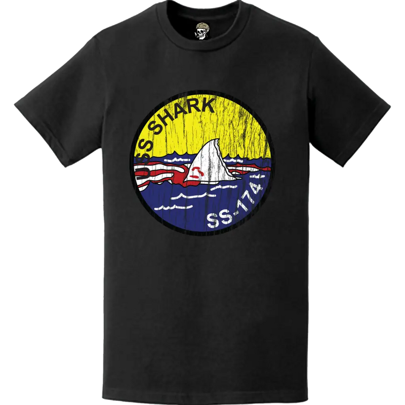 Distressed USS Shark (SS-174) Submarine Logo Emblem T-Shirt