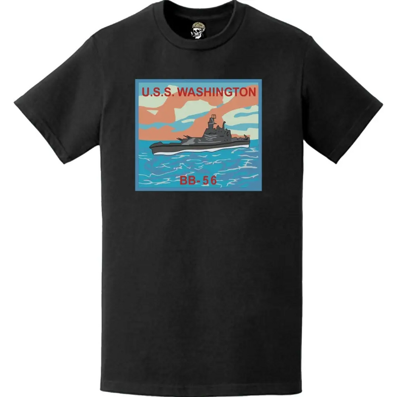 USS Washington (BB-56) Battleship Logo Emblem T-Shirt