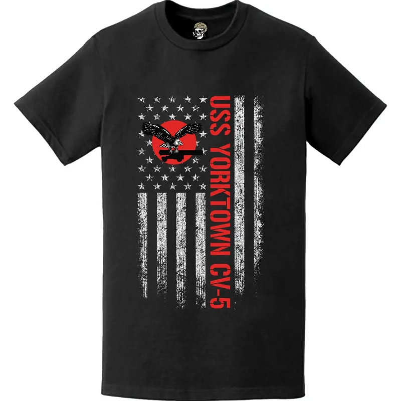 USS Yorktown (CV-5) American Flag T-Shirt