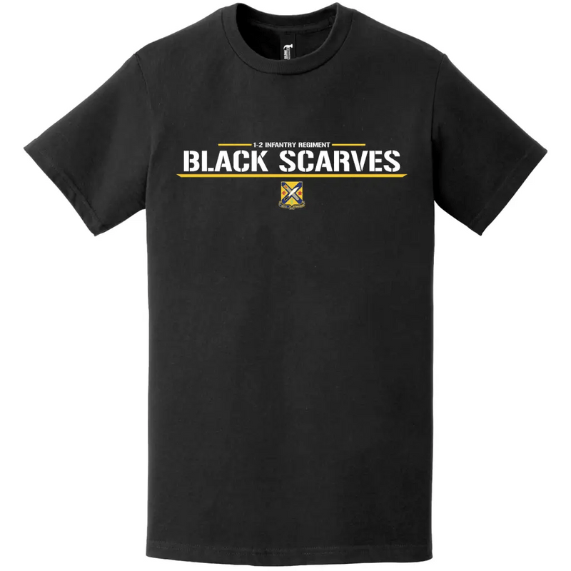 1-2 Infantry "Black Scarves" Motto Logo T-Shirt