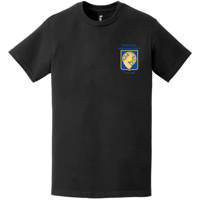 1-34 Armor Regiment DUI Logo Emblem Left Chest T-Shirt
