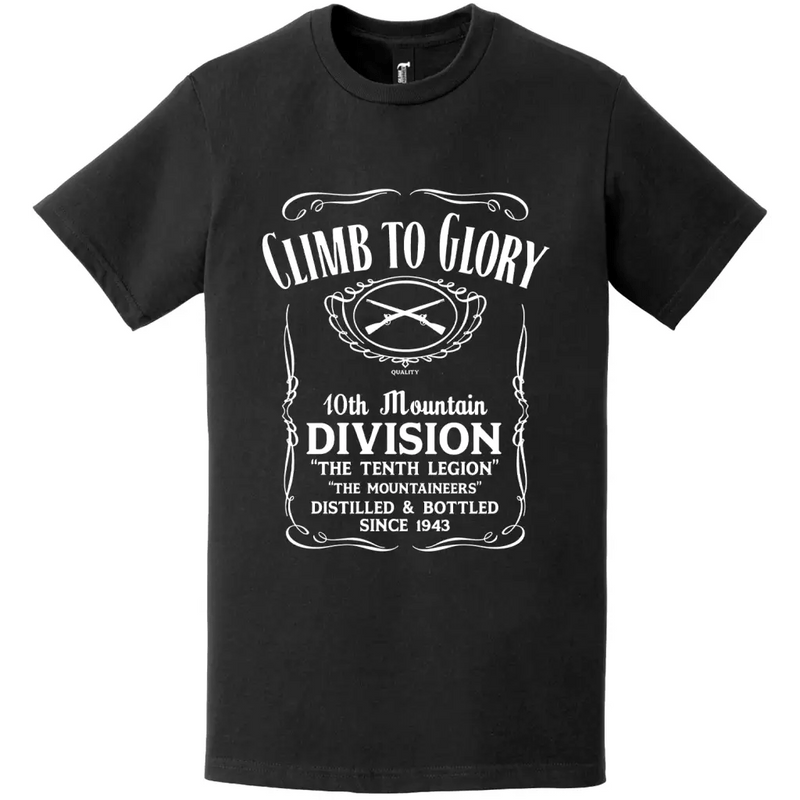 10th Mountain Division Whiskey Label T-Shirt