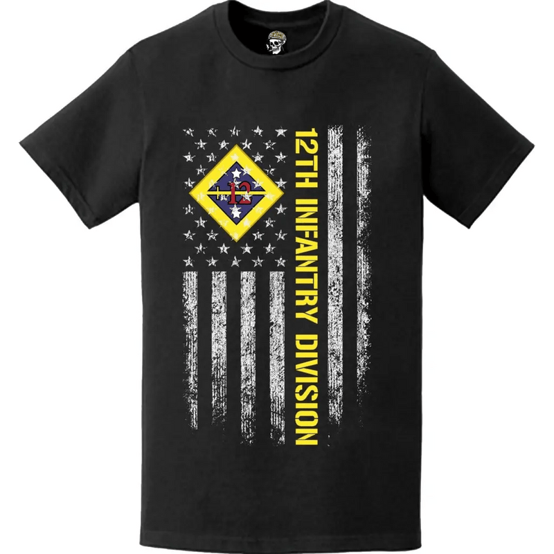 12th Infantry Division (12th ID) American Flag T-Shirt