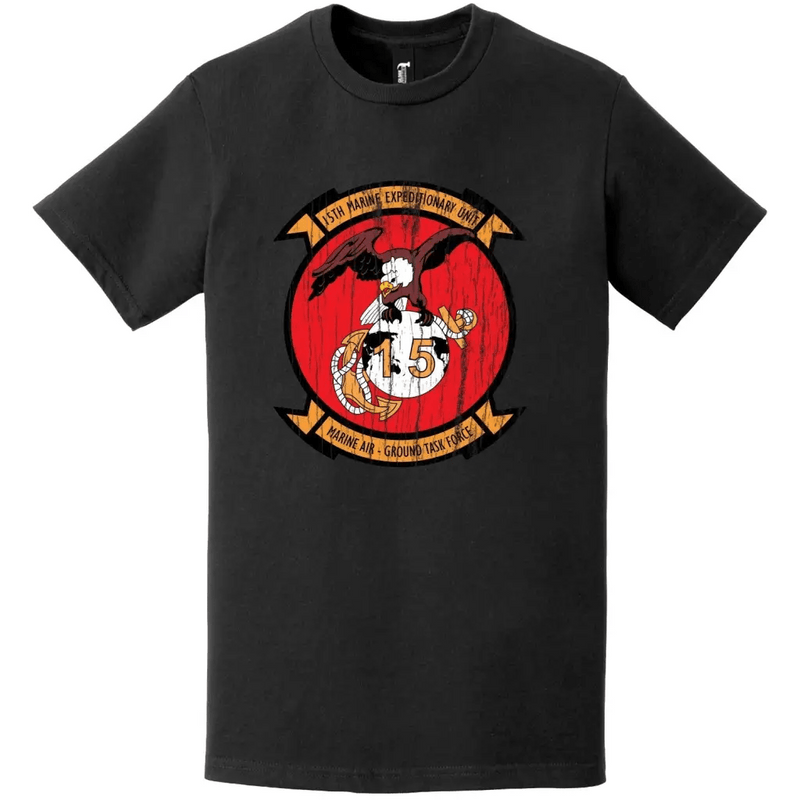15th Marine Expeditionary Unit (15th MEU) Distressed Logo Emblem T-Shirt