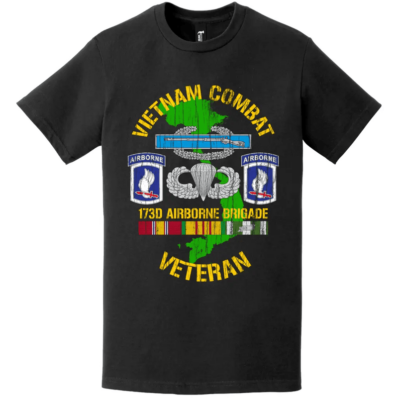 173rd Airborne Brigade Vietnam Combat Veteran Distressed T-Shirt