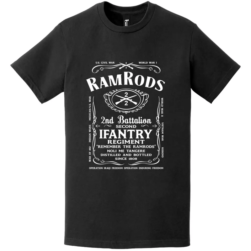 2-2 Infantry Regiment "Ramrods" Legacy Whiskey Label T-Shirt