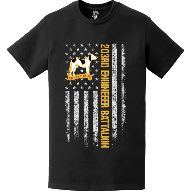 203rd Engineer Battalion Patriotic American Flag T-Shirt
