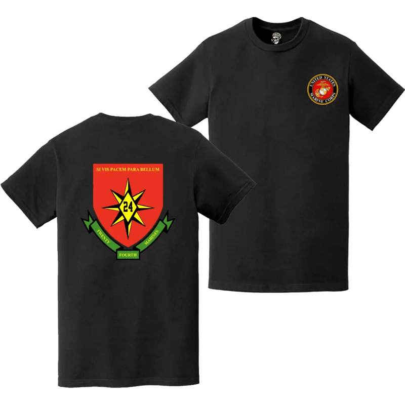 24th Marine Regiment Double-Sided EGA Logo T-Shirt