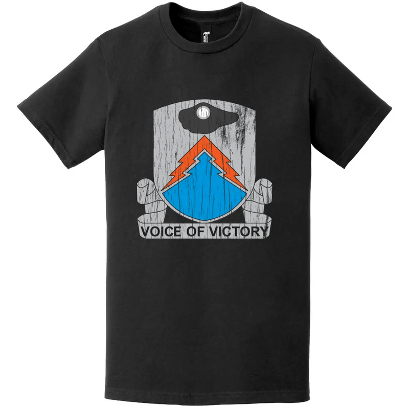 24th Signal Battalion Distressed DUI Logo Emblem T-Shirt
