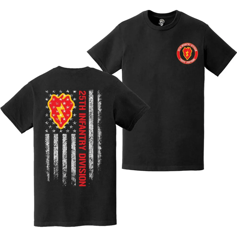 25th Infantry Division Double-Sided American Flag Emblem T-Shirt