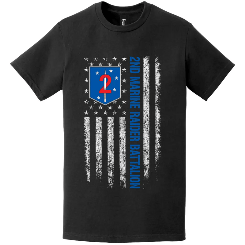 2nd Marine Raider Battalion (2nd MRB) American Flag T-Shirt
