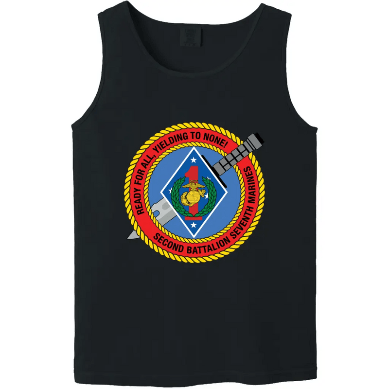 2nd Battalion, 7th Marines (2/7) Unit Logo Emblem Tank Top